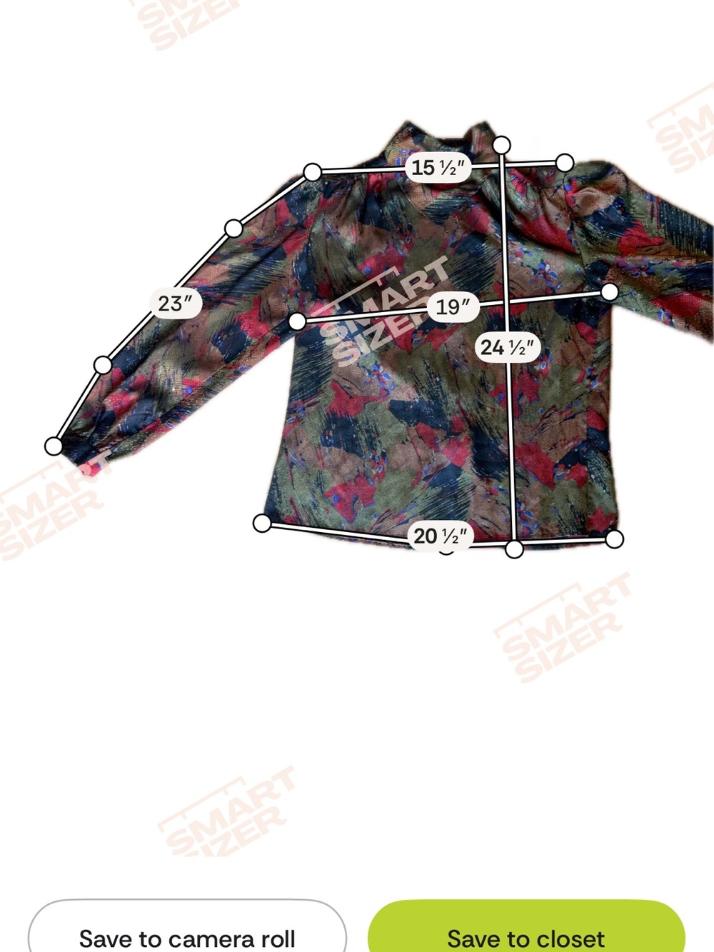 Vintage Eva Laurel New York Women’s 12 Long Sleeve Blouse Abstract 1980’s Cowl - Picture 9 of 9
